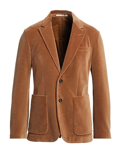 PAOLO PECORA Blazer Camel 76% Cotton, 21% Polyamide, 3% Elastane