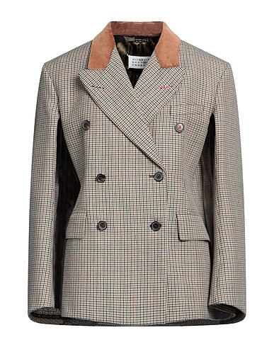 MAISON MARGIELA Blazer Khaki 100% Virgin Wool, Cotton