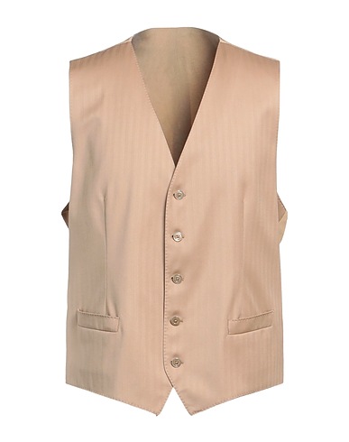 DOLCE&GABBANA Waistcoat Beige 100% Wool, Silk