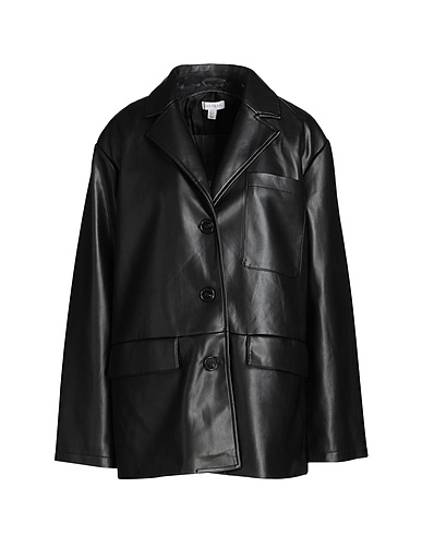 TOPSHOP Blazer Black 100% Polyester, Polyurethane coated