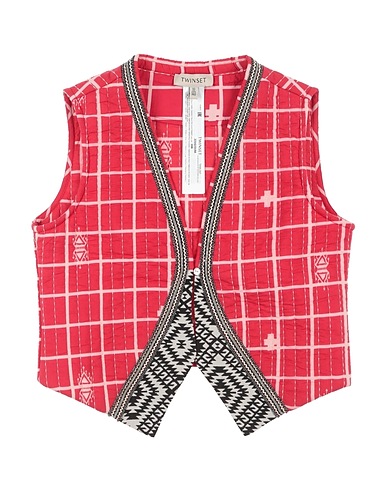 TWINSET Waistcoat Red 50% Cotton, 50% Polyester