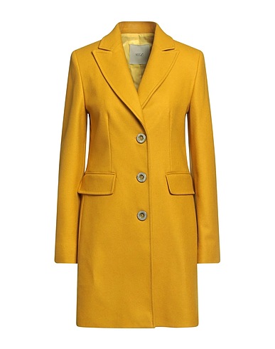 SEES INFINITELY WOMAN Coat Mustard 95% Wool, 5% Other Fibres