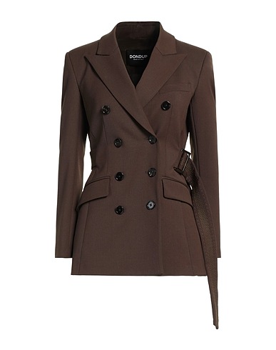 DONDUP Blazer Dark brown 53% Polyester, 43% Virgin Wool, 4% Elastane