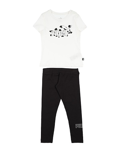 PUMA Kinderkleidung-Set Graphic Tee & Leggings Set G  Weiß 100% Baumwolle
