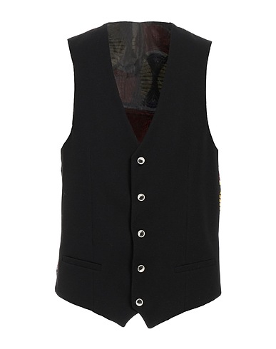 TAKESHY KUROSAWA Suit vest Black 60% Polyester, 40% Cotton