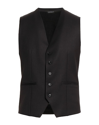 DANIELE ALESSANDRINI Suit vest Black 63% Polyester, 34% Viscose, 3% Elastane