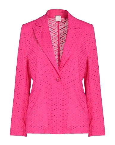 8 by YOOX Blazer COTTON LACE SUIT JACKET

 Fuchsia 100% Cotton