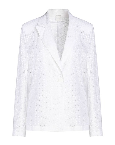 8 by YOOX Veste COTTON LACE SUIT JACKET

 Blanc 100% Coton