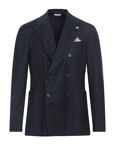 MANUEL RITZ Blazer Midnight blue 99% Virgin Wool, 1% Elastane