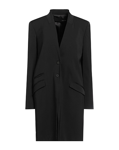 ISABEL BENENATO Full-length jacket Black 68% Viscose, 30% Wool, 2% Elastane