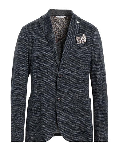 MANUEL RITZ Blazer Slate blue 60% Polyester, 20% Cotton, 20% Viscose