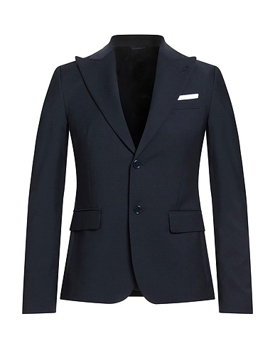 GREY DANIELE ALESSANDRINI Blazer Midnight blue 55% Wool, 41% Polyester, 4% Elastane