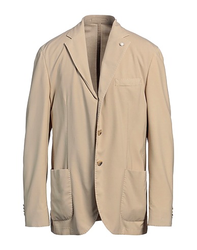 LUIGI BIANCHI Mantova Blazer Beige 100% Virgin Wool