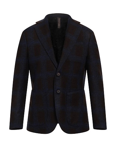 TWENTY-ONE by ANTONIO CARNEVALE Blazer Dark brown 54% Acrylic, 24% Virgin Wool, 22% Polyester