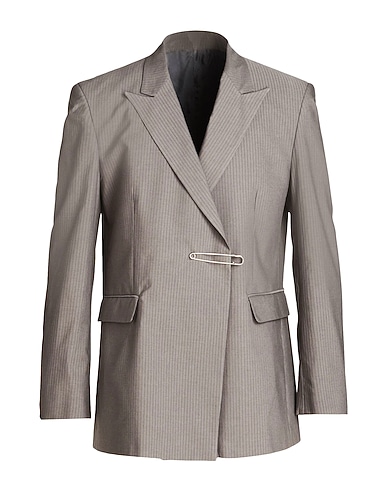 8 by YOOX Blazer OVERSIZED DOUBLE-BREASTED BLAZER
 Grey 100% Cotton