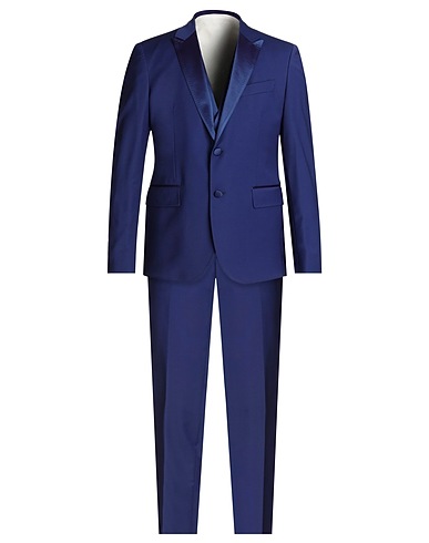 BRIAN DALES Suits Bright blue 54% Polyester, 44% Wool, 2% Elastane