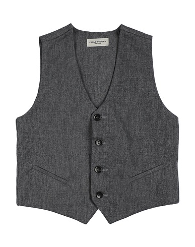 PAOLO PECORA Waistcoat Lead 55% Polyester, 32% Cotton, 12% Viscose, 1% Elastane