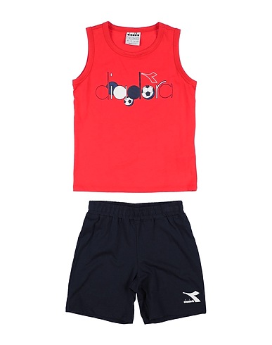 DIADORA Completo Bambini Rosso 100% Cotone