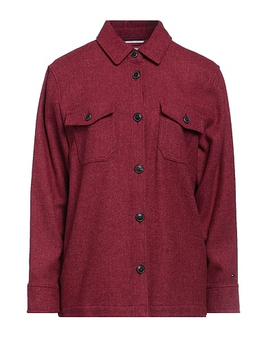 TOMMY HILFIGER Hemden und Blusen einfarbig Bordeaux 47% Wolle, 23% Recyceltes Acryl, 16% Polyester, 12% Polyamid, 2% Andere Fasern