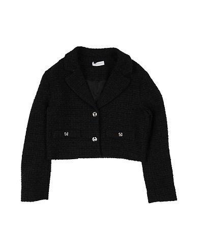 MONNALISA Giacca Nero 41% Fibre sintetiche, 40% Cotone, 13% Lana, 3% Fibra di metallo, 3% Altre Fibre