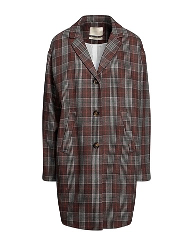 MOMONÍ Full-length jacket Brown 60% Wool, 38% Polyester, 2% Elastane