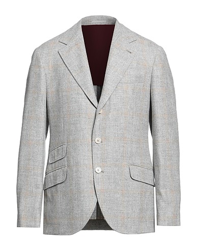 BRUNELLO CUCINELLI Blazer Light grey 58% Alpaca wool, 27% Wool, 15% Polyamide