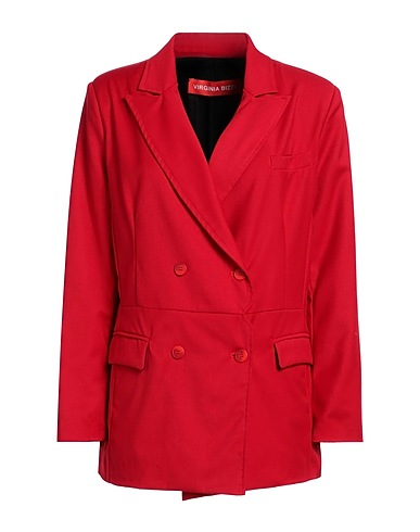 VIRGINIA BIZZI Giacca Rosso 67% Poliestere, 31% Viscosa, 2% Fibre elastiche