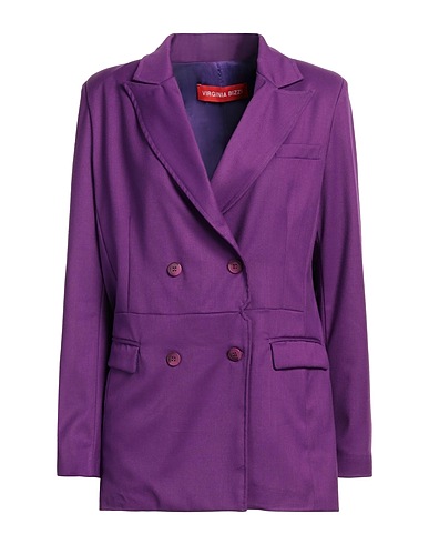 VIRGINIA BIZZI Giacca Prugna 67% Poliestere, 31% Viscosa, 2% Fibre elastiche