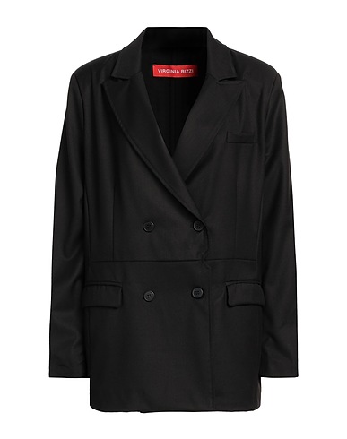 VIRGINIA BIZZI Giacca Nero 67% Poliestere, 31% Viscosa, 2% Fibre elastiche