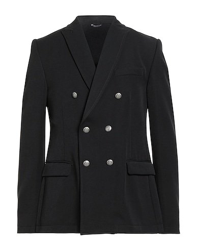 DANIELE ALESSANDRINI HOMME Blazer Black 78% Polyester, 17% Viscose, 5% Elastane