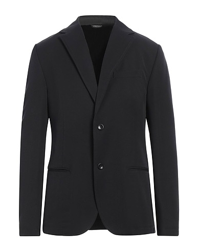 DANIELE ALESSANDRINI HOMME Blazer Black 78% Polyester, 17% Viscose, 5% Elastane