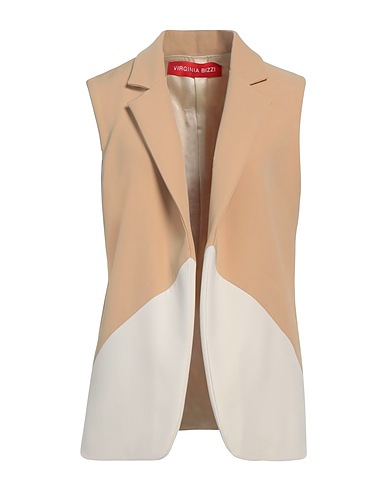 VIRGINIA BIZZI Giacca Beige 89% Poliestere, 11% Fibre elastiche