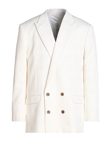 TOPMAN Blazer Off white 76% Polyester, 23% Cotton, 1% Elastane