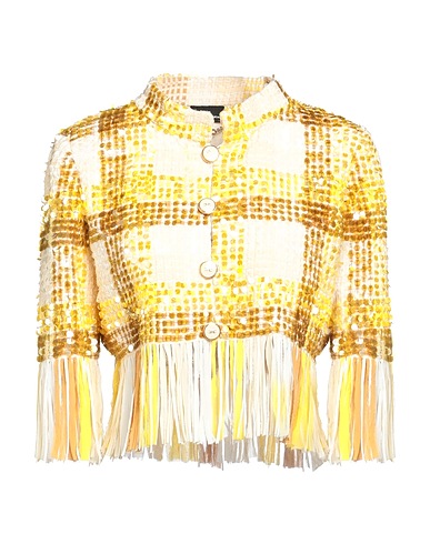 ELISABETTA FRANCHI Blazer Yellow 80% Polyester, 20% Viscose, Plastic