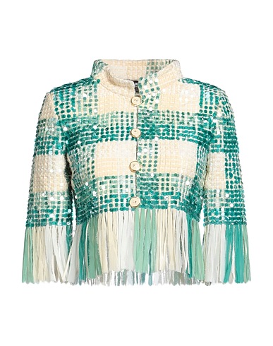 ELISABETTA FRANCHI Giacca Panna 80% Poliestere, 20% Viscosa, Plastica