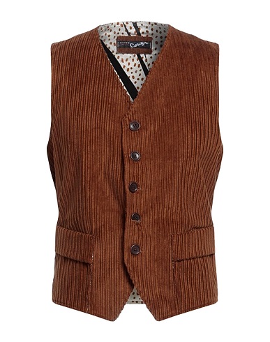 BORSA GARAGE Waistcoat Chocolate brown 100% Cotton