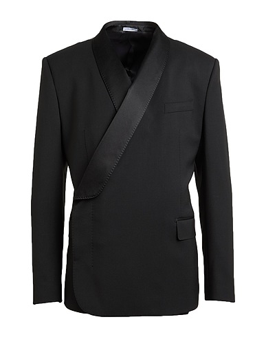 DOLCE&GABBANA Σακάκι Μαύρο 72% Μαλλί, 20% Μετάξι, 6% Πολυεστέρας, 2% Ελαστάνη