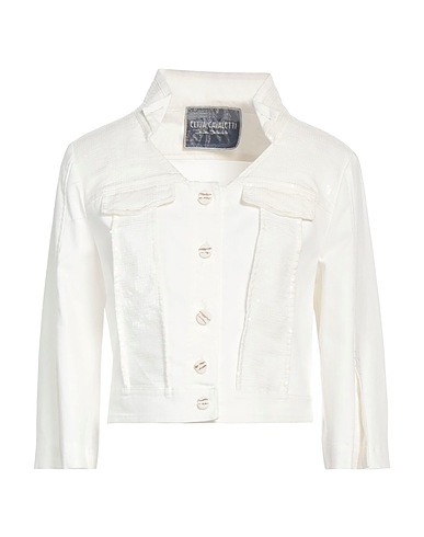ELISA CAVALETTI by DANIELA DALLAVALLE Denim jacket White 72% Cotton, 26% Polyester, 2% Elastane