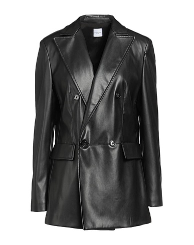 ELEONORA STASI Blazer Black 50% Polyester, 50% Polyurethane