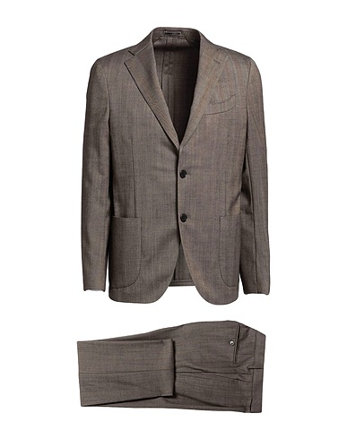 LARDINI スーツ ダークブラウン ポリエステル 54% / ウール 44% / ポリウレタン 2%