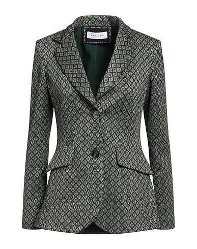 CARACTÈRE Blazer Military green 82% Polyester, 15% Metallic fiber, 3% Elastane