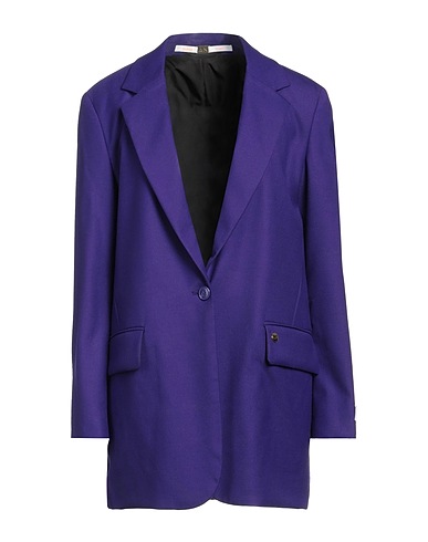 SUN 68 Blazer Dark purple 40% Wool, 29% Polyester, 28% Viscose, 3% Elastane