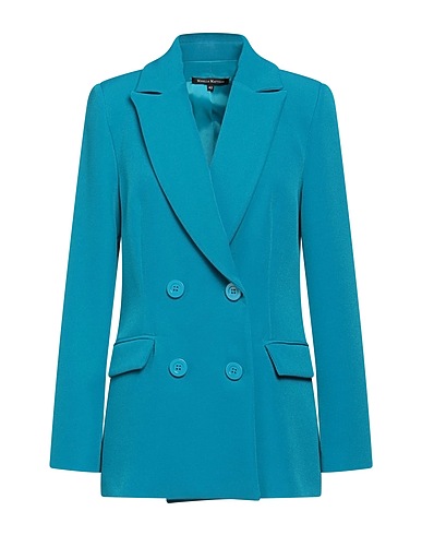 MIRELLA MATTEINI Blazer Turquoise 96% Polyester, 4% Elastane