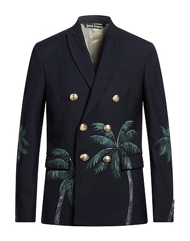 PALM ANGELS Blazer Navy blue 50% Polyester, 30% Wool, 20% Polyamide, Cupro, Viscose