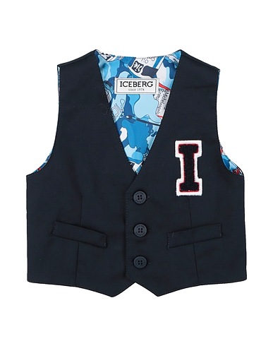ICEBERG Waistcoat Midnight blue 97% Cotton, 3% Elastane