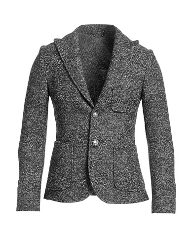 GREY DANIELE ALESSANDRINI Blazer Grey 70% Polyester, 18% Wool, 9% Acrylic, 3% Viscose