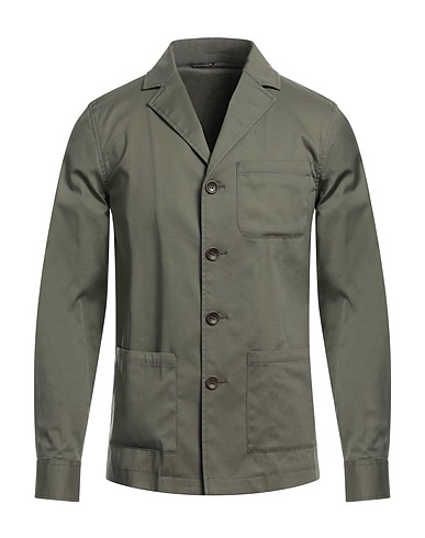 DANIELE ALESSANDRINI HOMME Blazer Military green 97% Cotton, 3% Elastane
