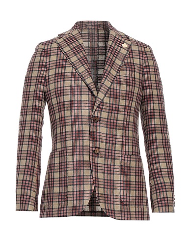 LARDINI Blazer Beige 50% Silk, 26% Cotton, 24% Linen