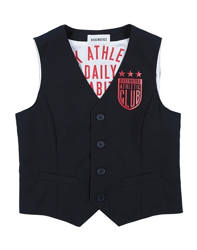 BIKKEMBERGS Waistcoat Midnight blue 95% Cotton, 5% Elastic fibres
