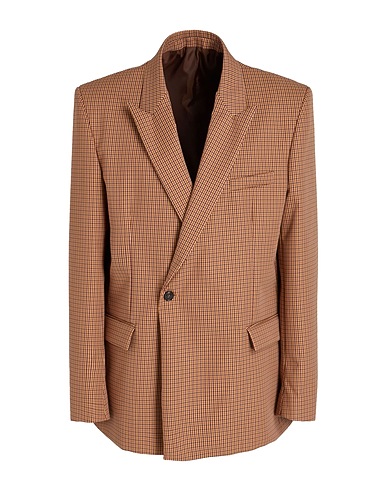 8 by YOOX Blazer DOUBLE-BREASTED COTTON TWILL BLAZER
 Camel 87% Cotton, 11% Polyamide, 2% Elastane